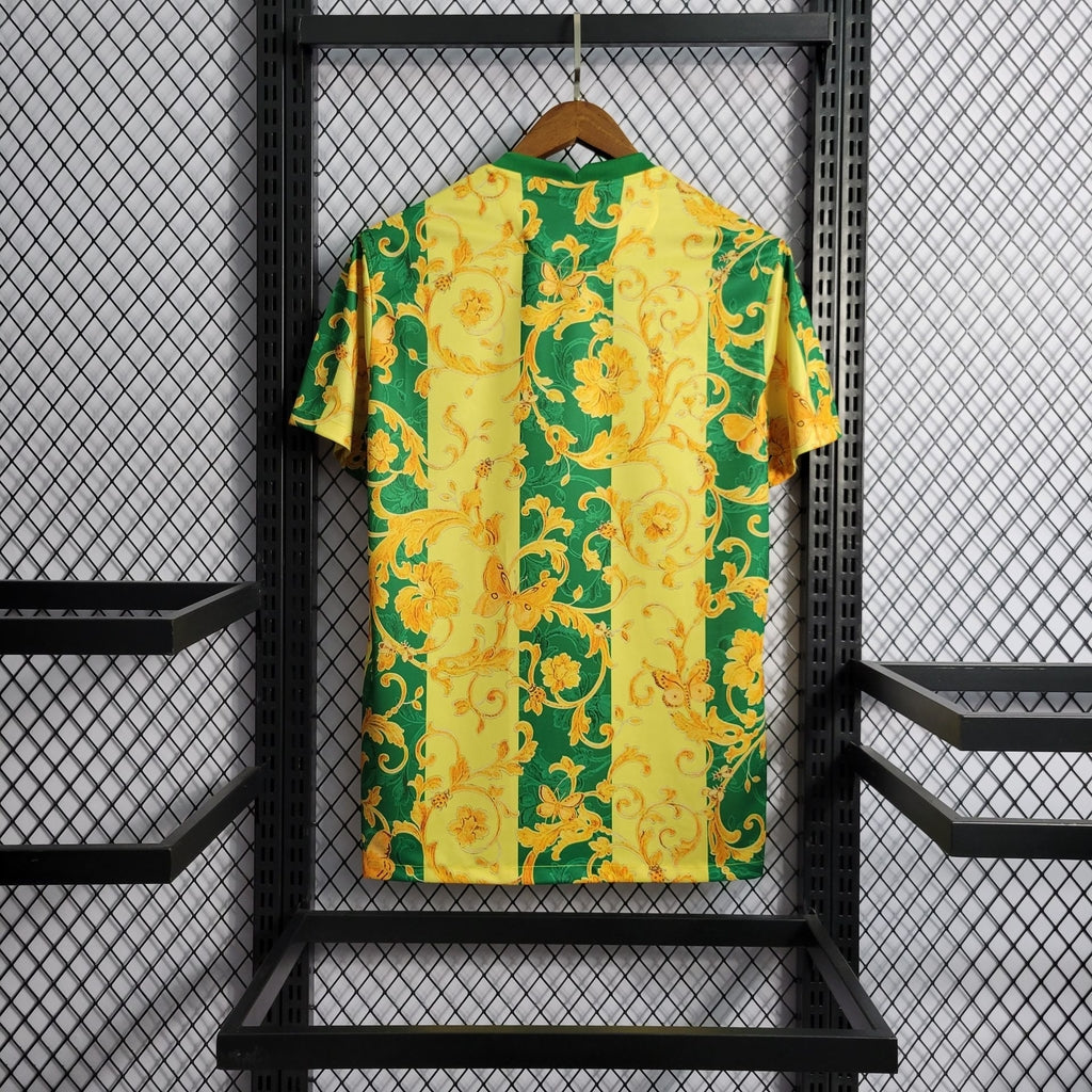 Brésil maillot foot concept fleurs jaune 2025 2026 — autre vue